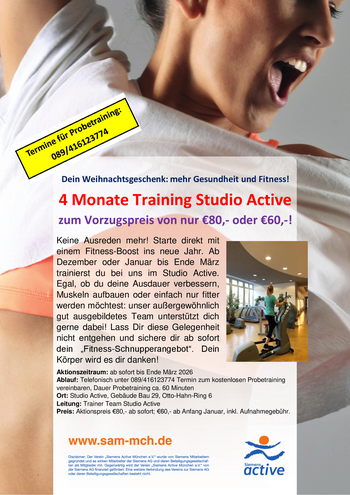 Schnupperangebot Studio Active